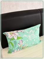 Наволочка Ивановская бязь Лилии вид 3 зеленый