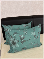 Наволочки на молнии Ив. бязь Грация вид 3/8 изумрудный 2 шт.